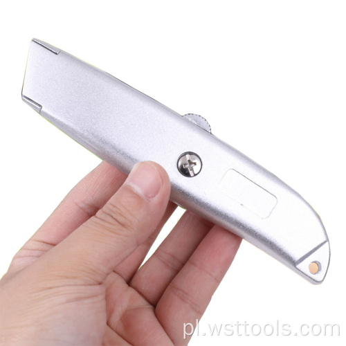 Chowany nóż do pudełek z wytrzymałą aluminiową osłoną